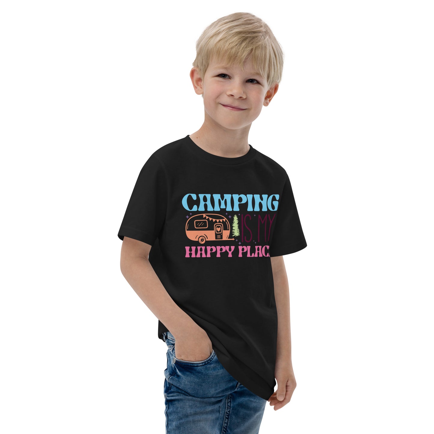 Camping Is My Happy Place - Youth jersey t-shirt