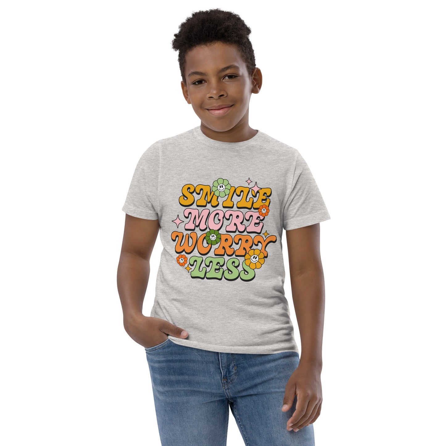 Smile More Worry Less - Youth jersey t-shirt