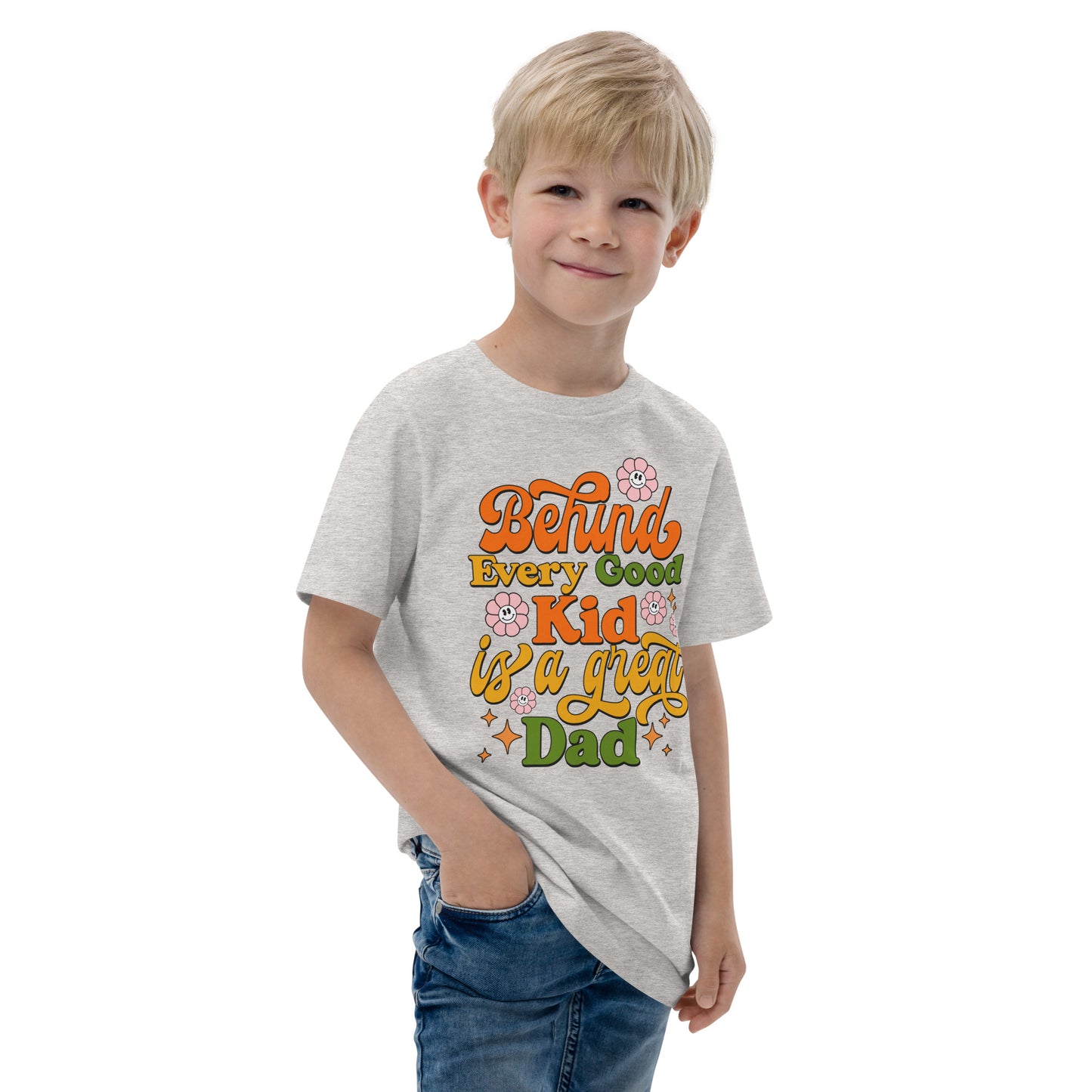 Behind Every Good Kid Is A Great Dad - Youth jersey t-shirt