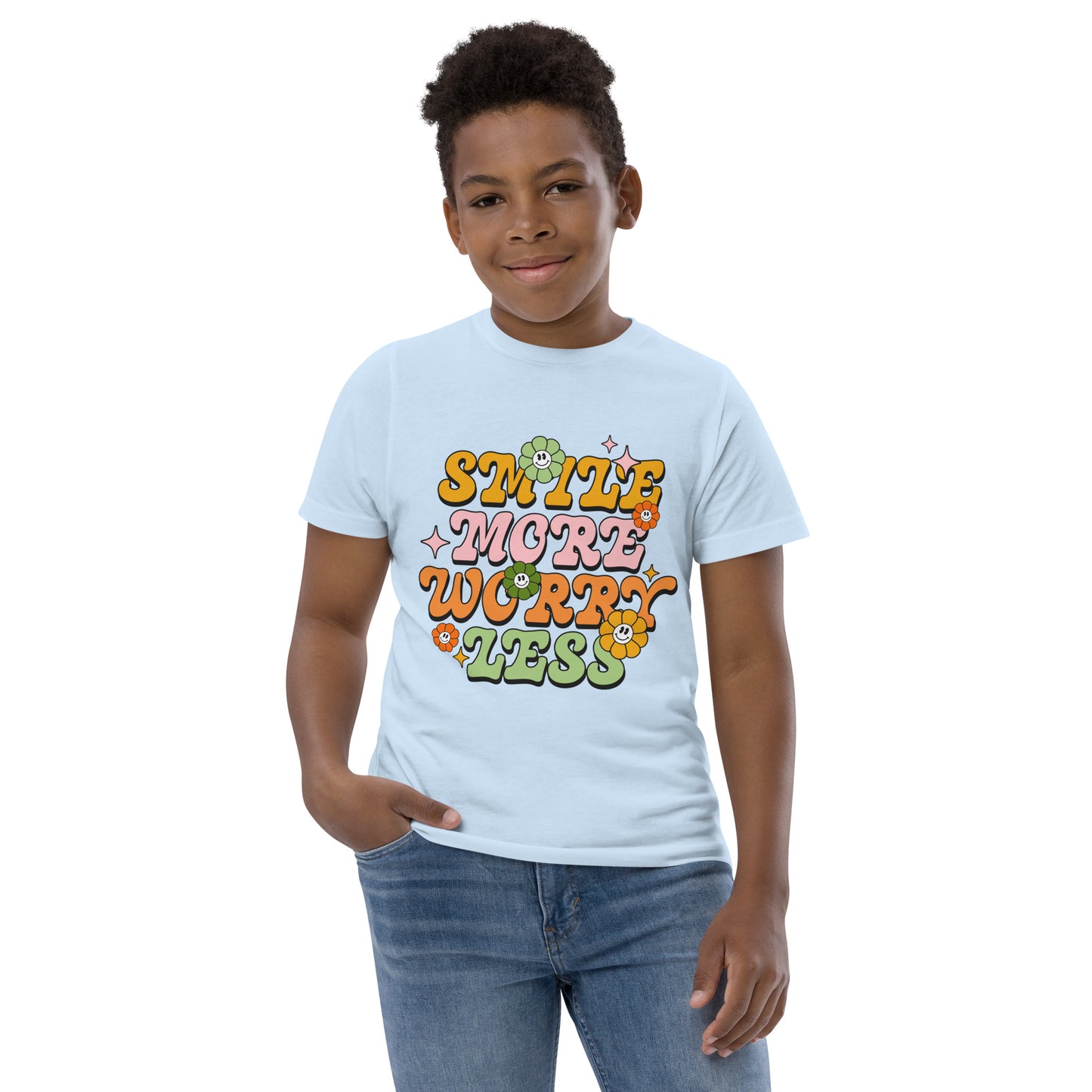 Smile More Worry Less - Youth jersey t-shirt