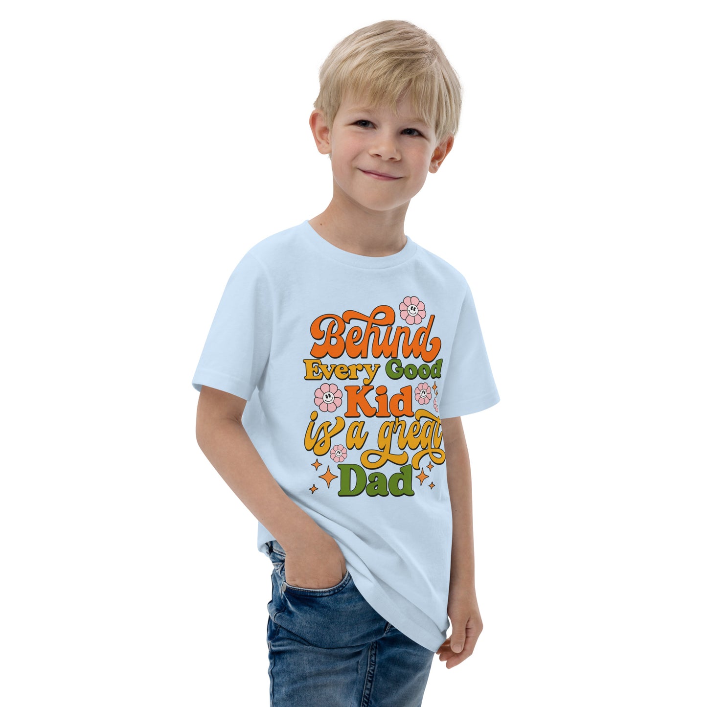 Behind Every Good Kid Is A Great Dad - Youth jersey t-shirt