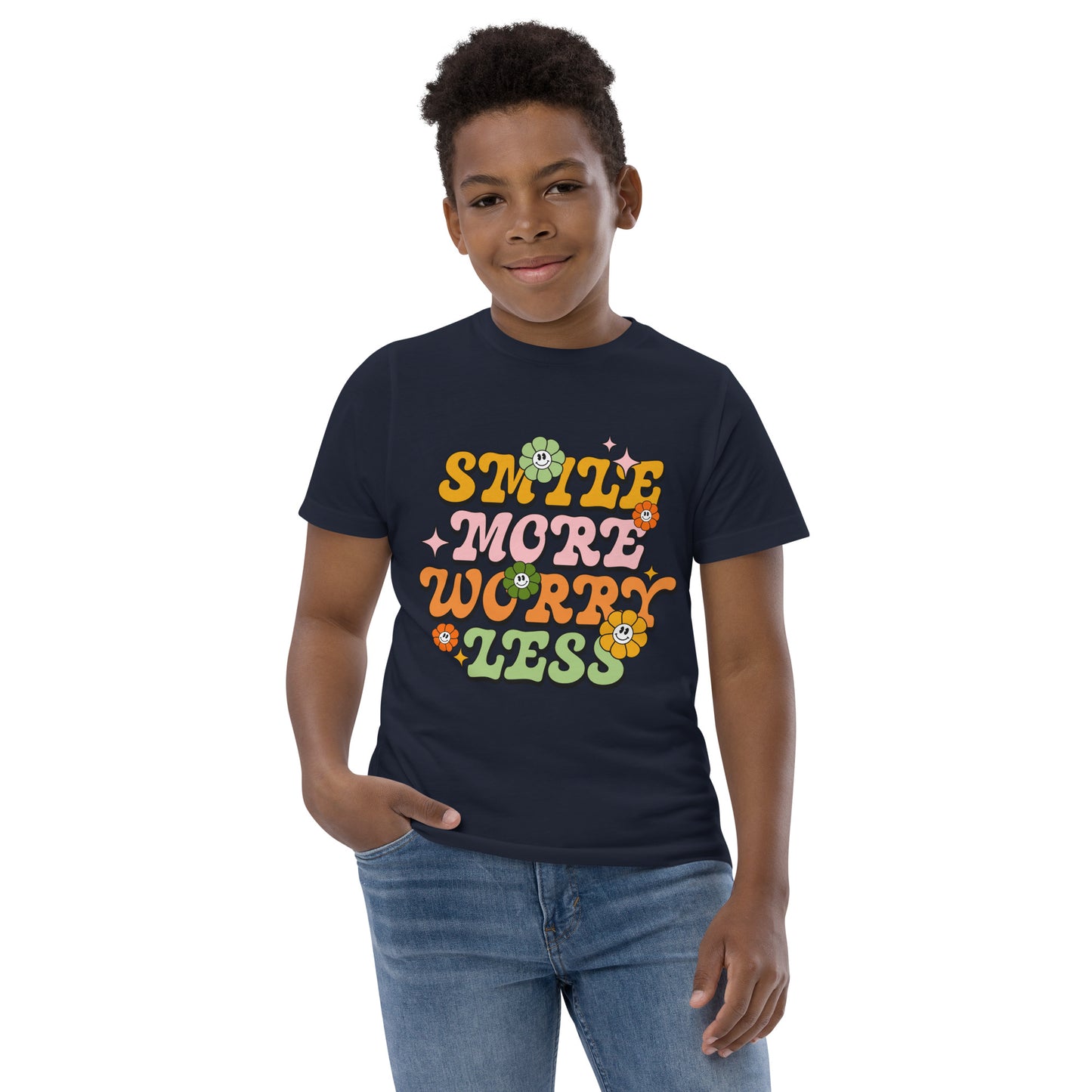 Smile More Worry Less - Youth jersey t-shirt