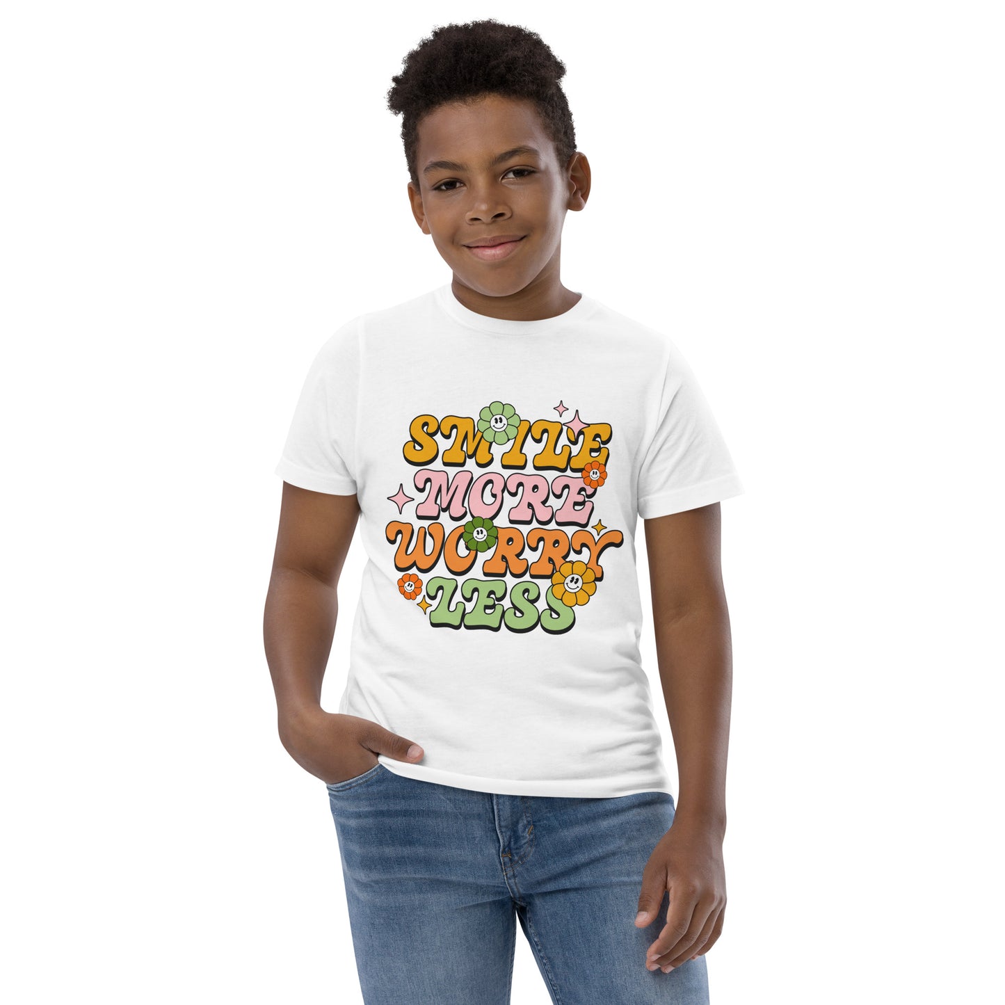 Smile More Worry Less - Youth jersey t-shirt