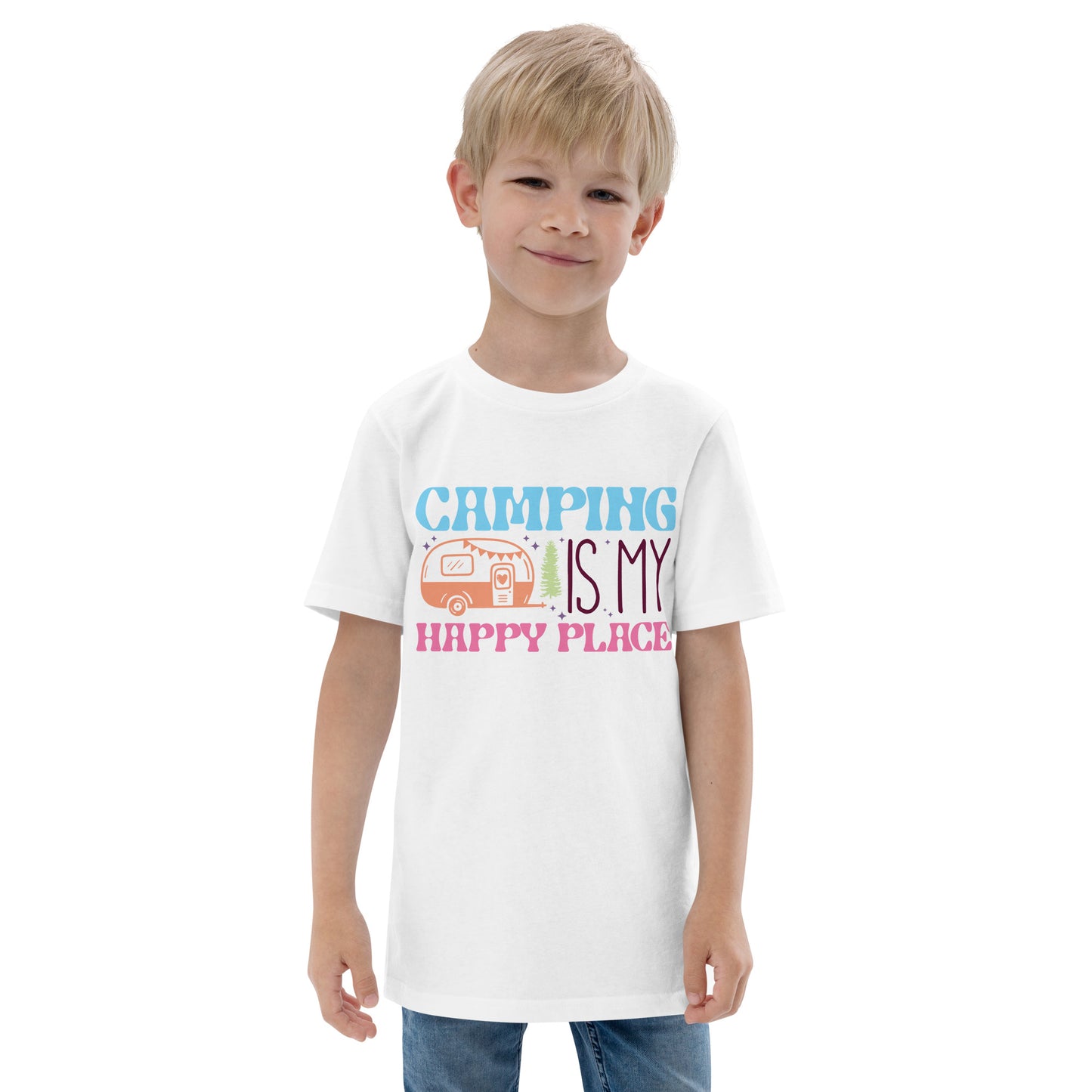 Camping Is My Happy Place - Youth jersey t-shirt