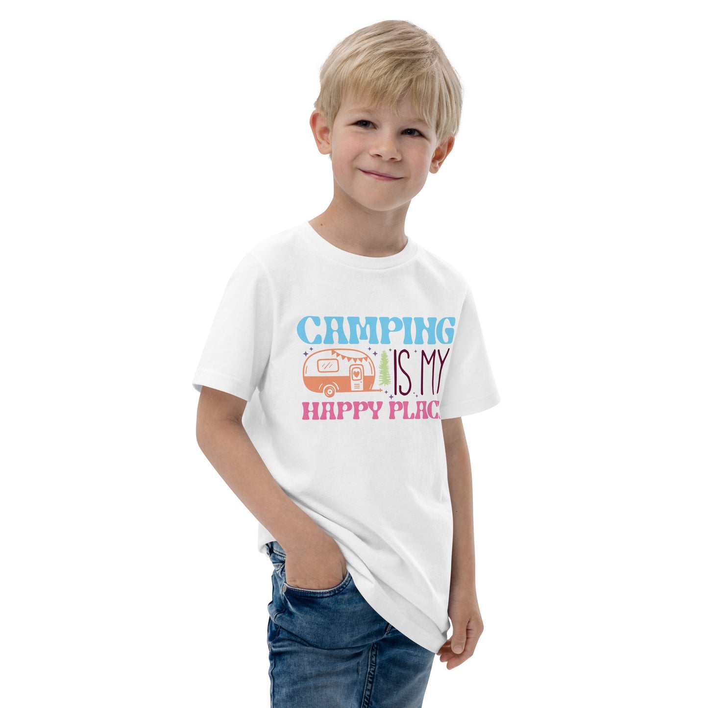 Camping Is My Happy Place - Youth jersey t-shirt