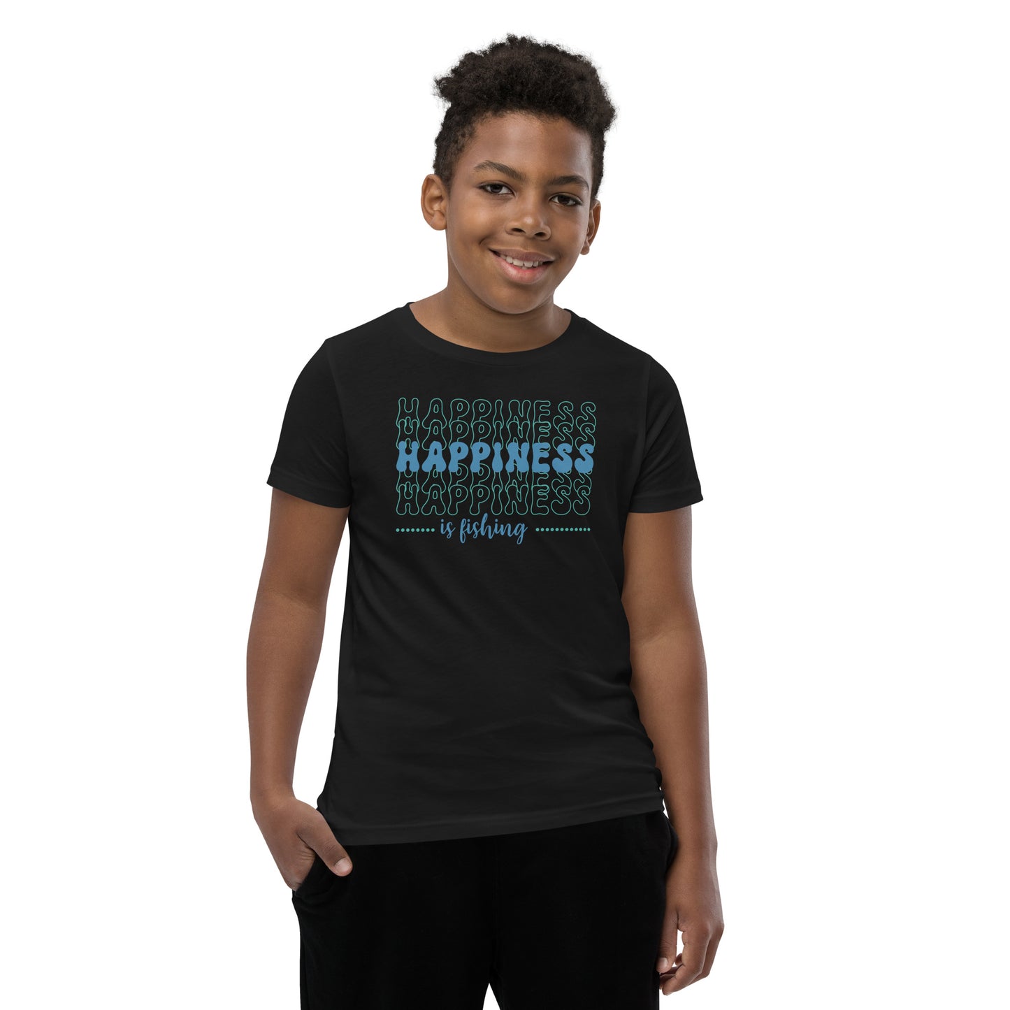 Happiness Is Fishing - Youth Short Sleeve T-Shirt