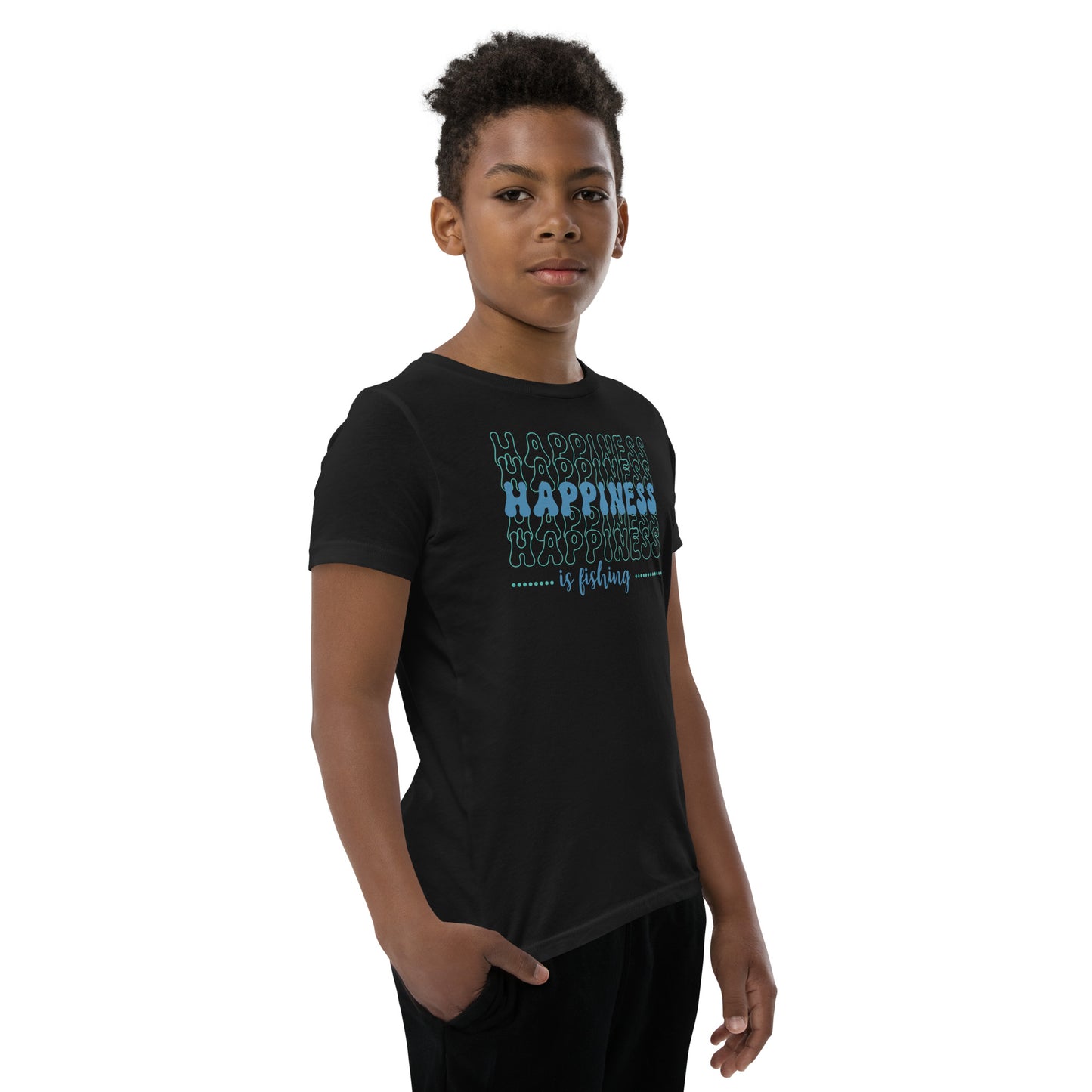 Happiness Is Fishing - Youth Short Sleeve T-Shirt