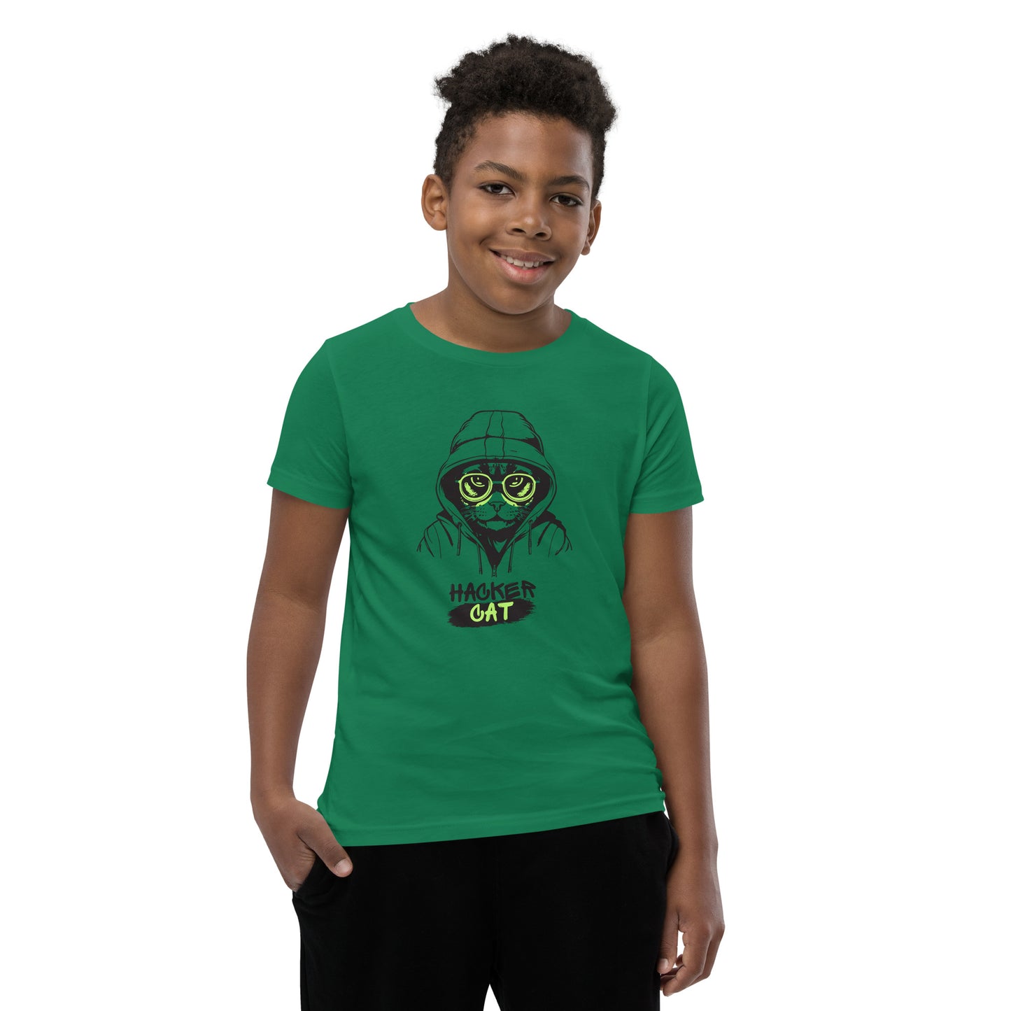 Hacker Cat - Youth Short Sleeve T-Shirt