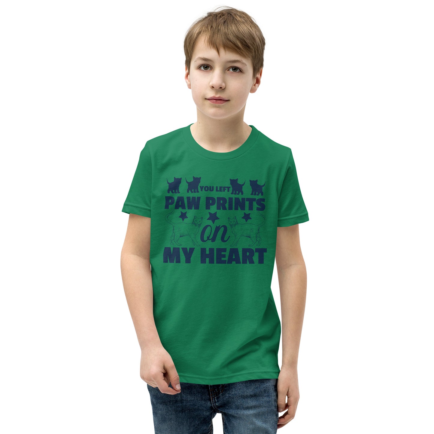 You Left Paw Prints On My Heart - Youth Short Sleeve T-Shirt