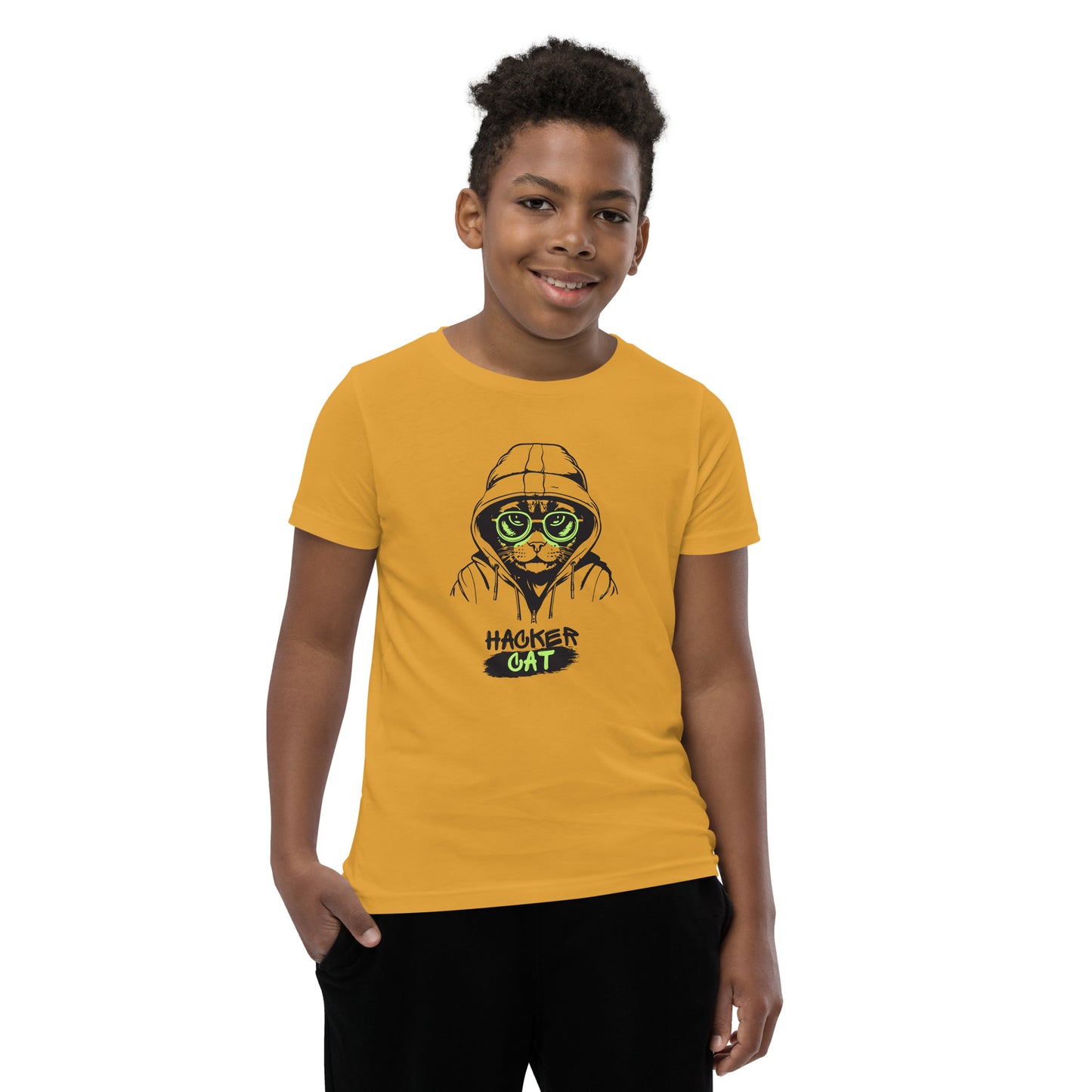 Hacker Cat - Youth Short Sleeve T-Shirt