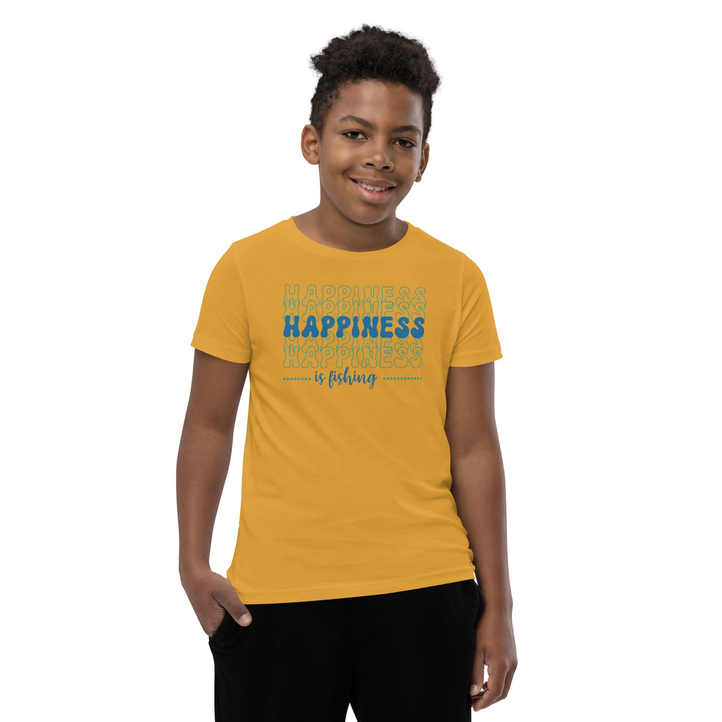 Happiness Is Fishing - Youth Short Sleeve T-Shirt