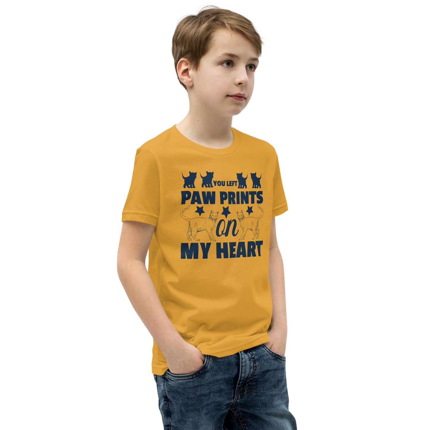 You Left Paw Prints On My Heart - Youth Short Sleeve T-Shirt