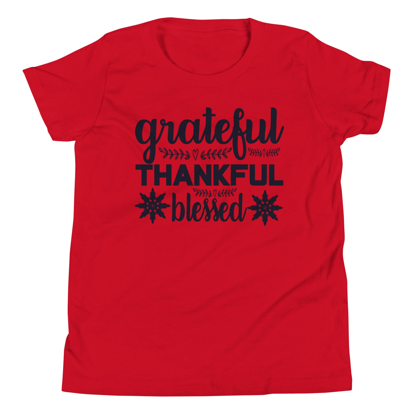 Grateful Thankful Blesses - Youth Short Sleeve T-Shirt