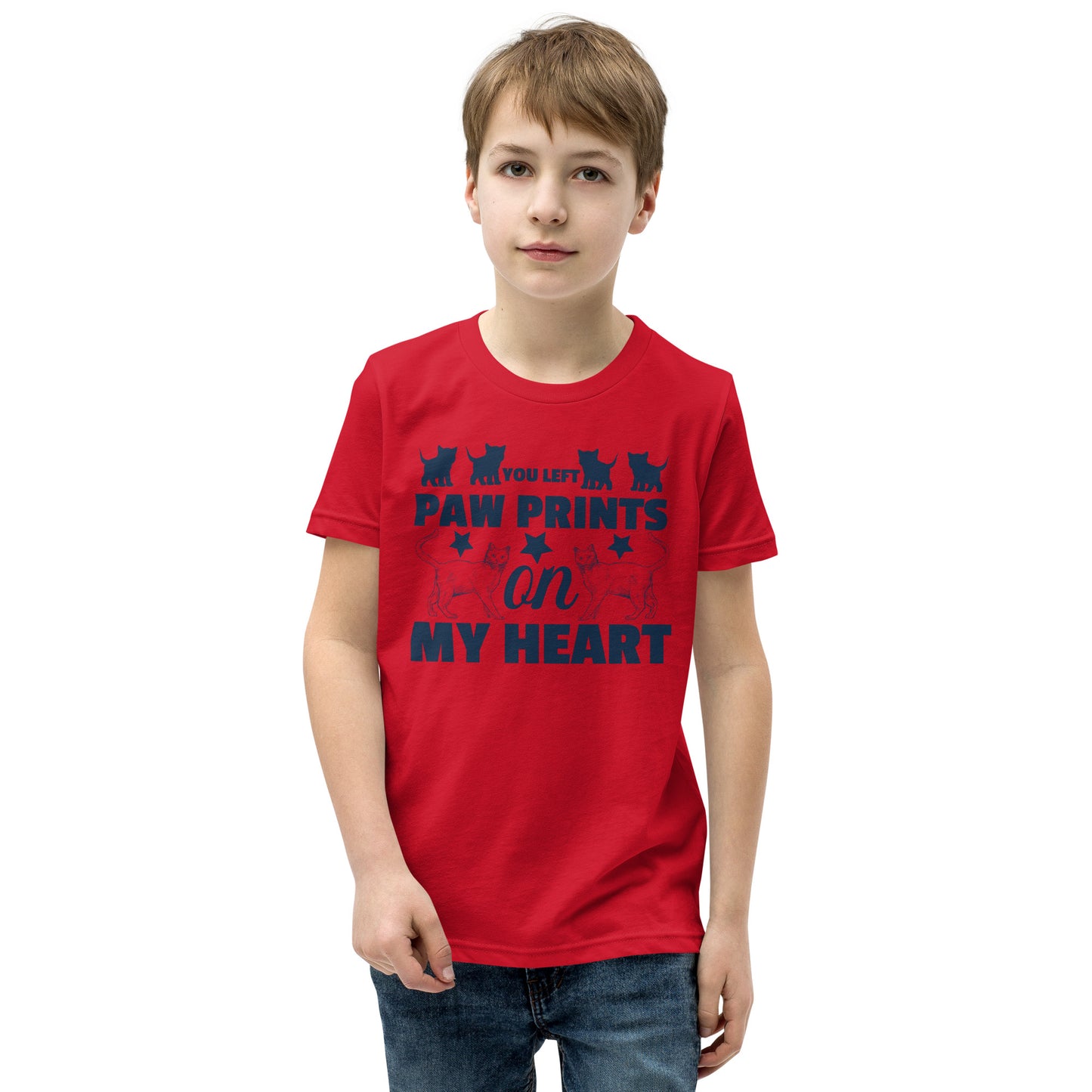 You Left Paw Prints On My Heart - Youth Short Sleeve T-Shirt