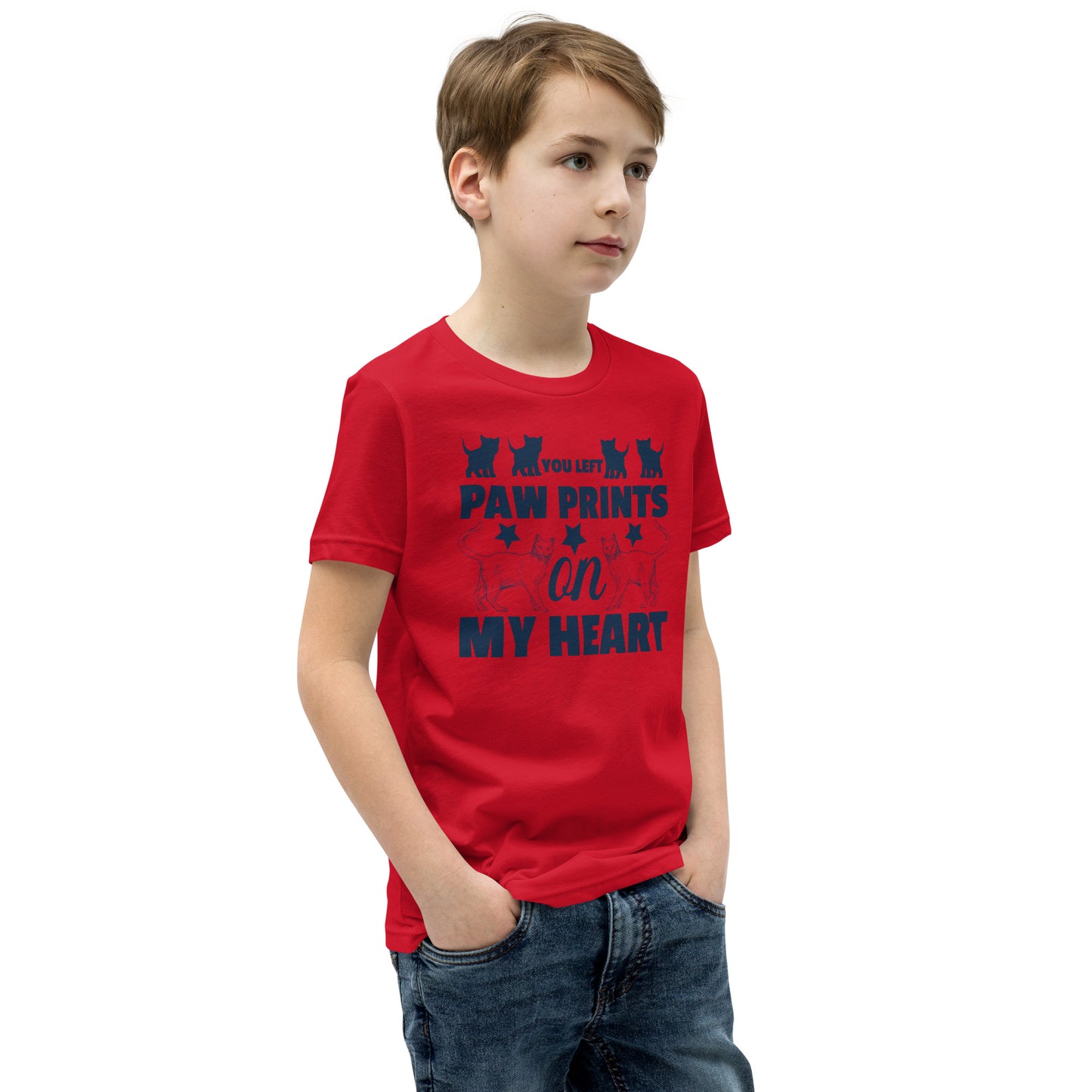 You Left Paw Prints On My Heart - Youth Short Sleeve T-Shirt