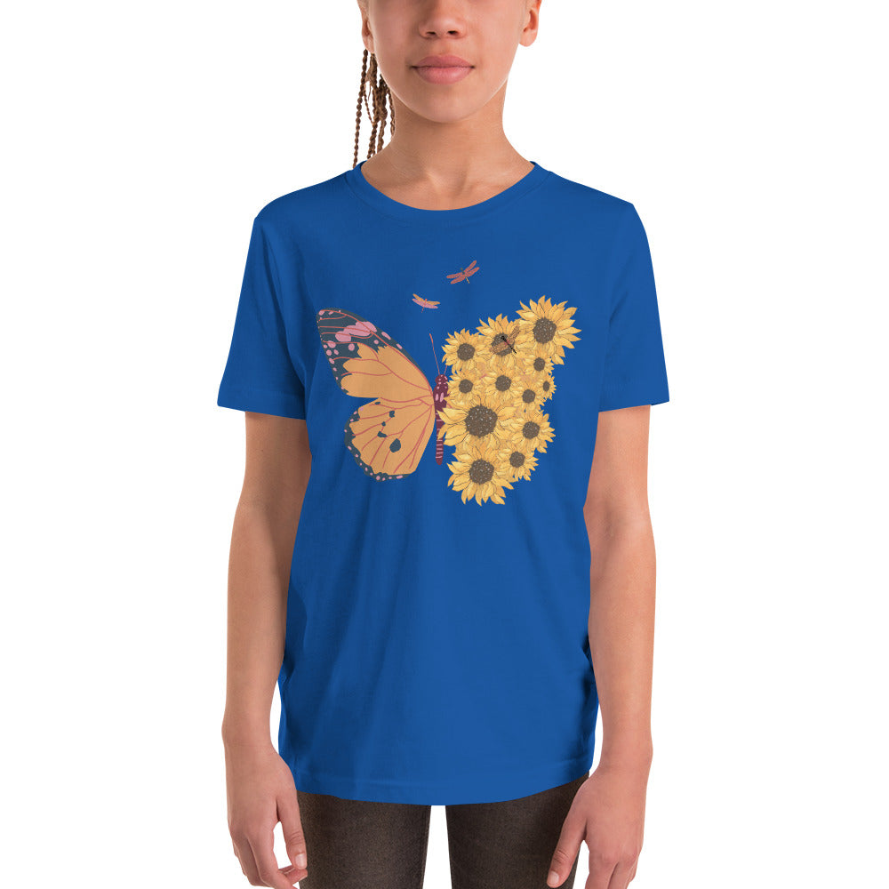 Butterfly And Sunflower - Youth Short Sleeve T-Shirt