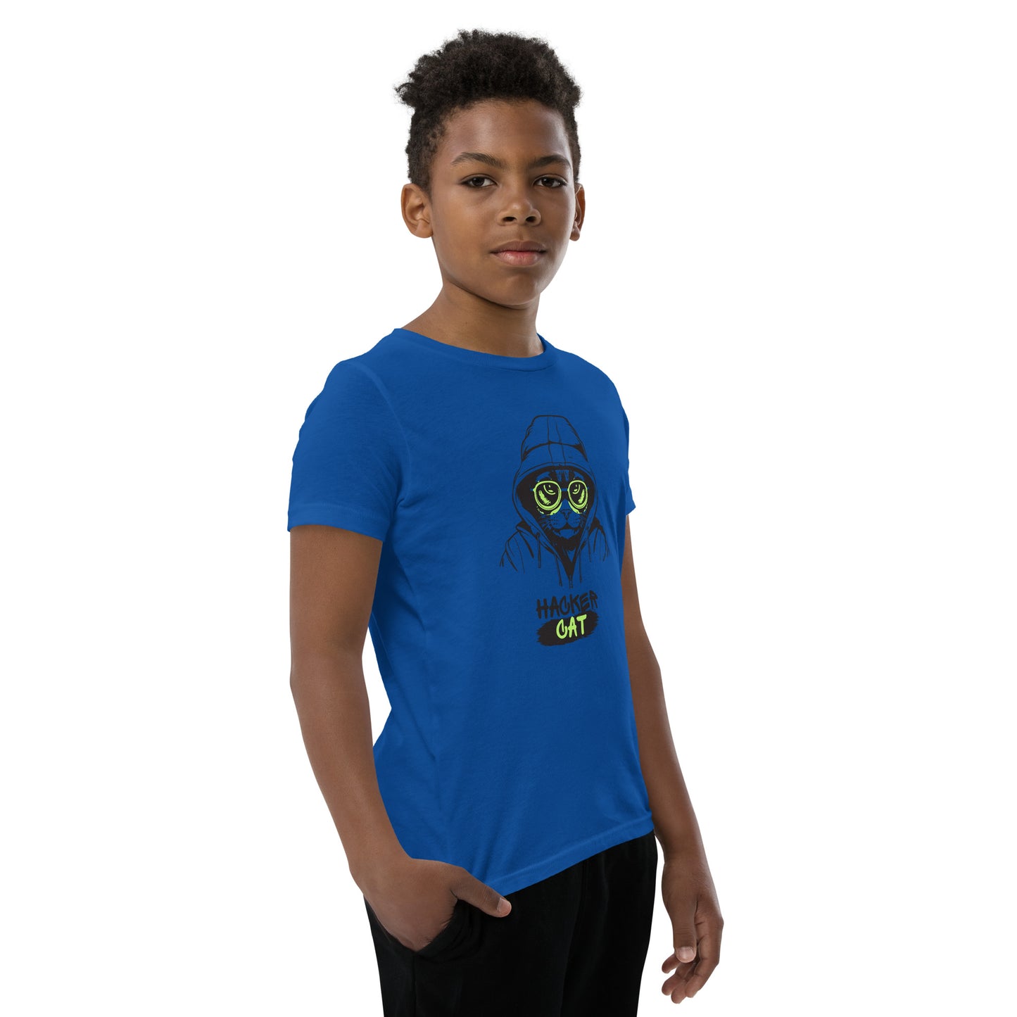 Hacker Cat - Youth Short Sleeve T-Shirt