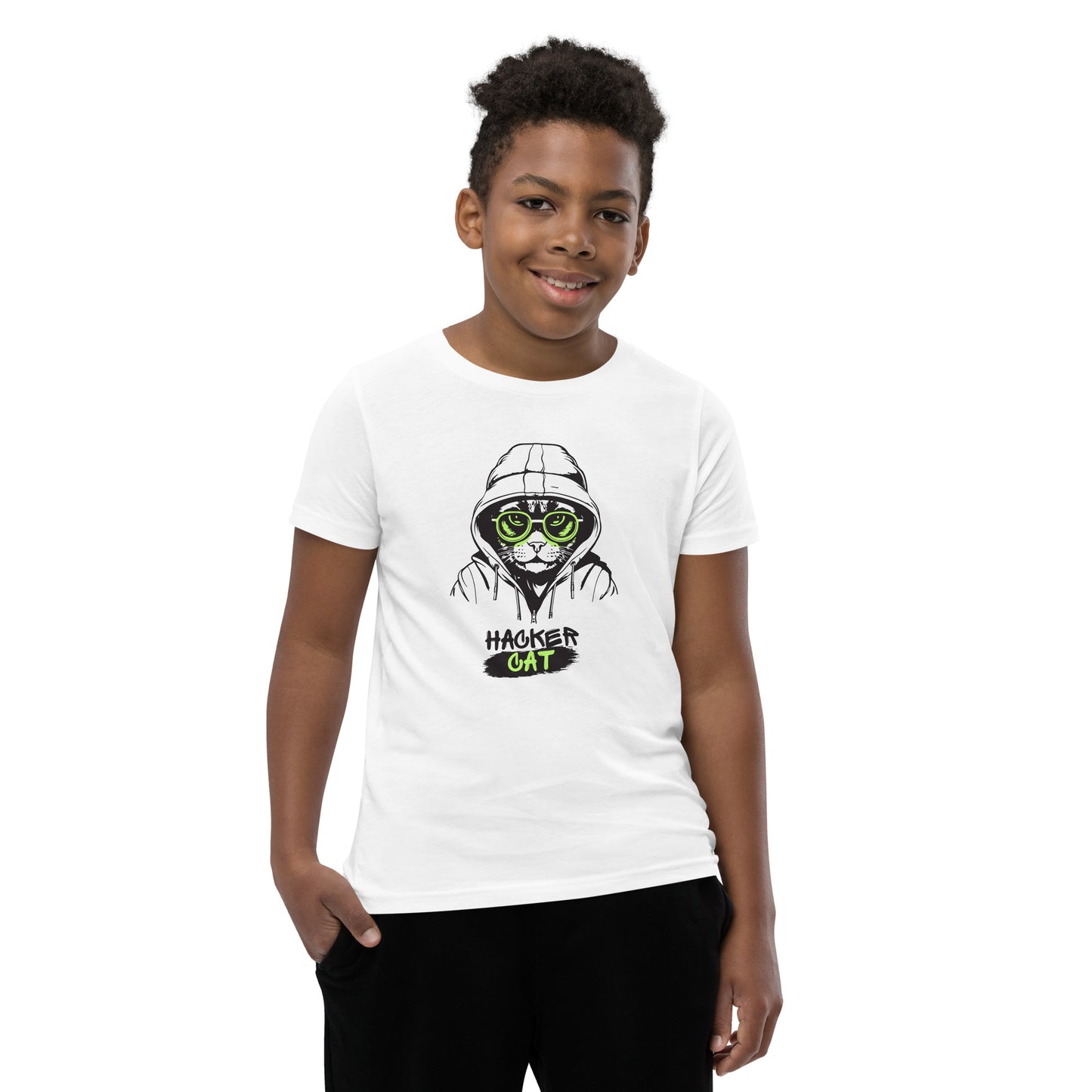 Hacker Cat - Youth Short Sleeve T-Shirt