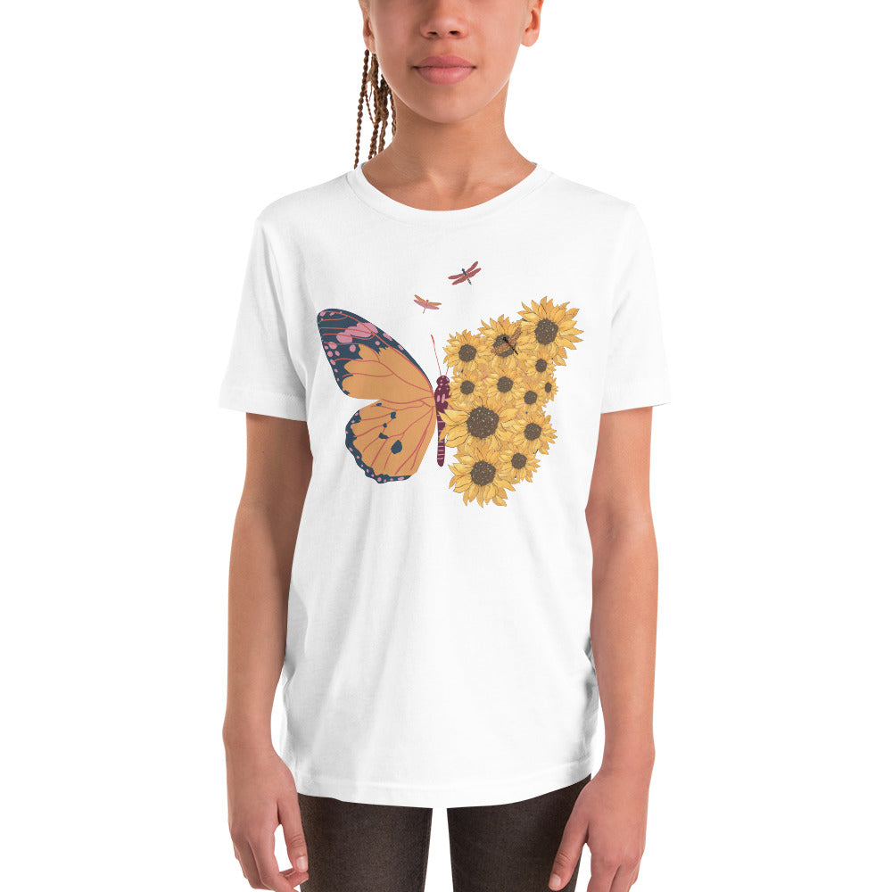 Butterfly And Sunflower - Youth Short Sleeve T-Shirt