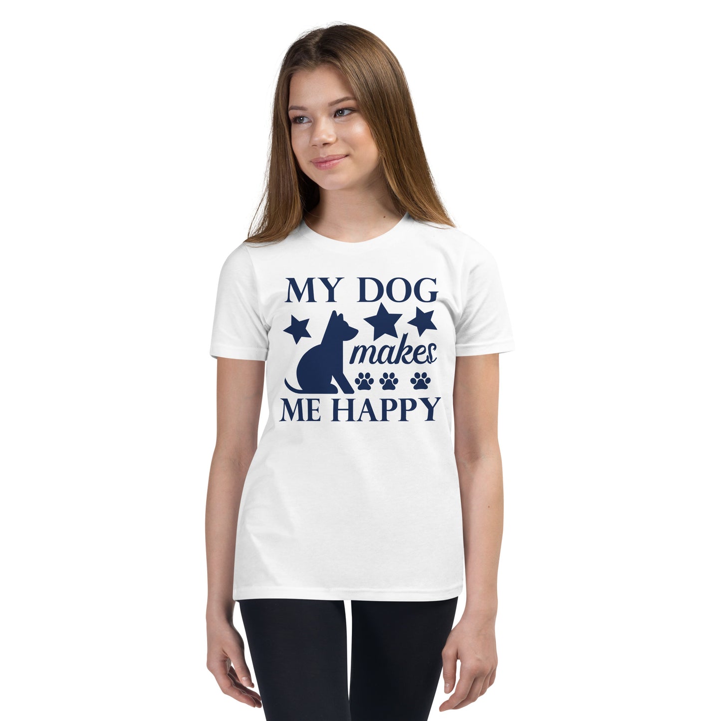 My Dog Makes Me Happy - Youth Short Sleeve T-Shirt