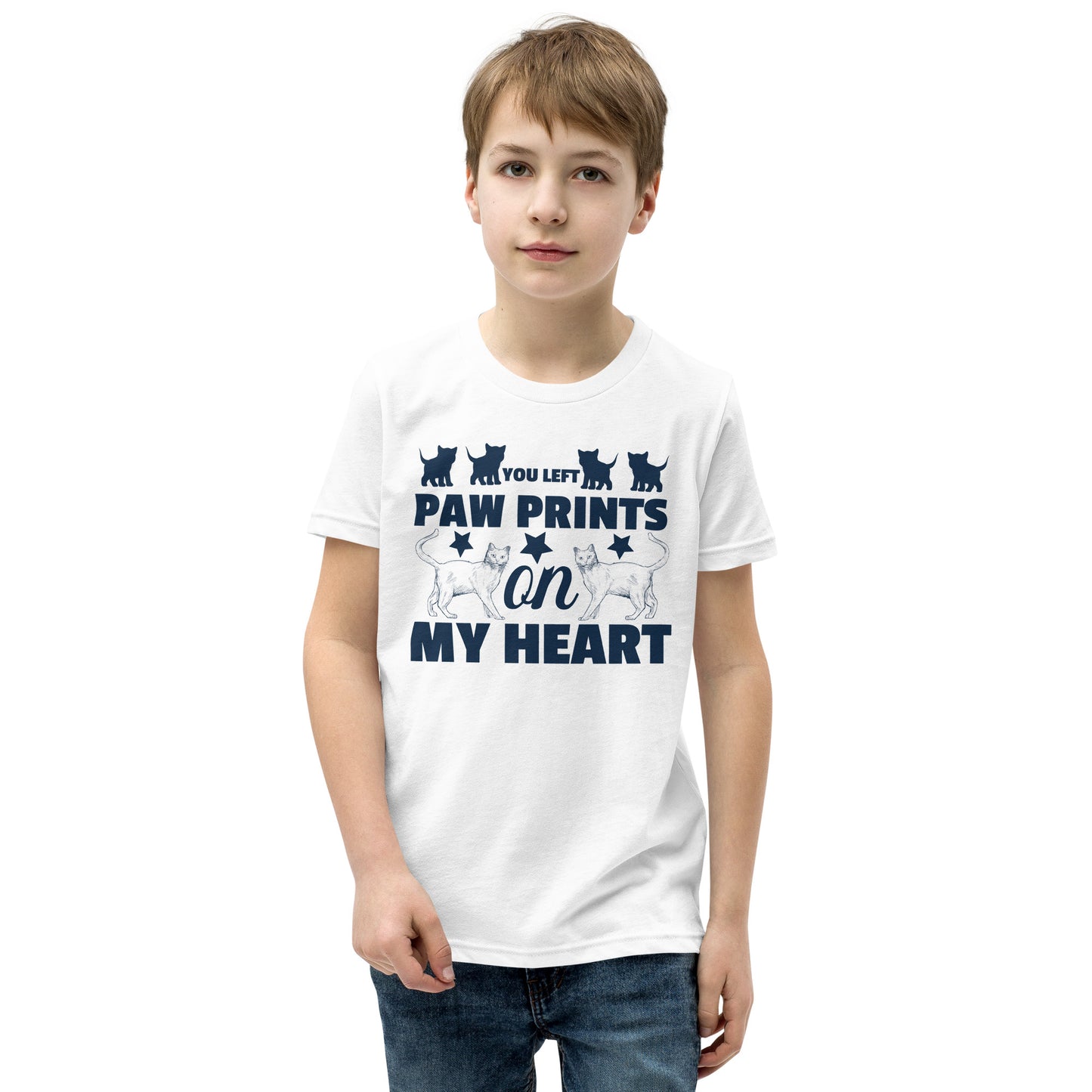 You Left Paw Prints On My Heart - Youth Short Sleeve T-Shirt