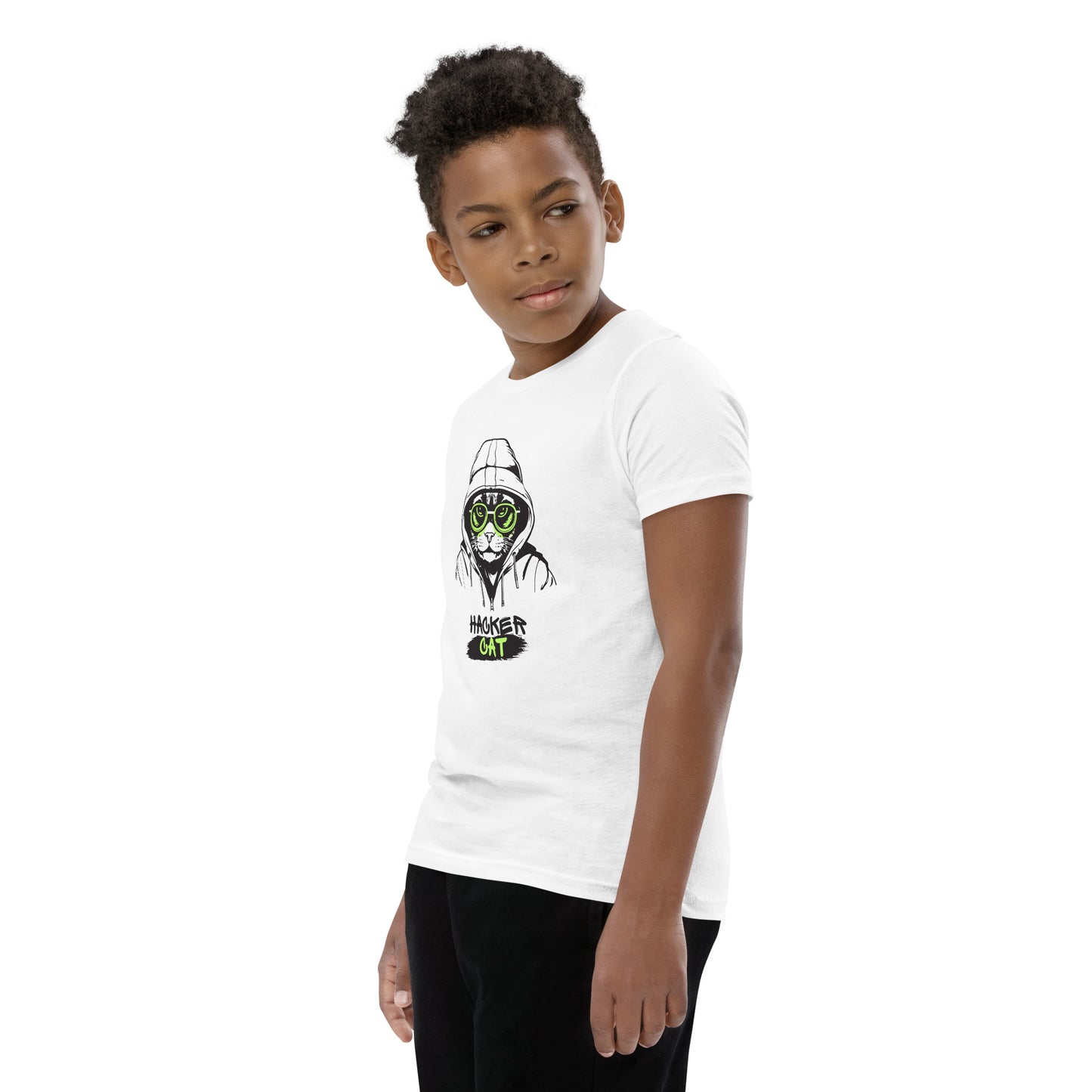 Hacker Cat - Youth Short Sleeve T-Shirt