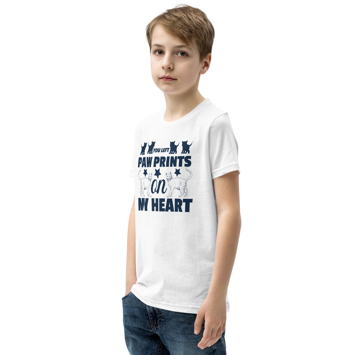 You Left Paw Prints On My Heart - Youth Short Sleeve T-Shirt