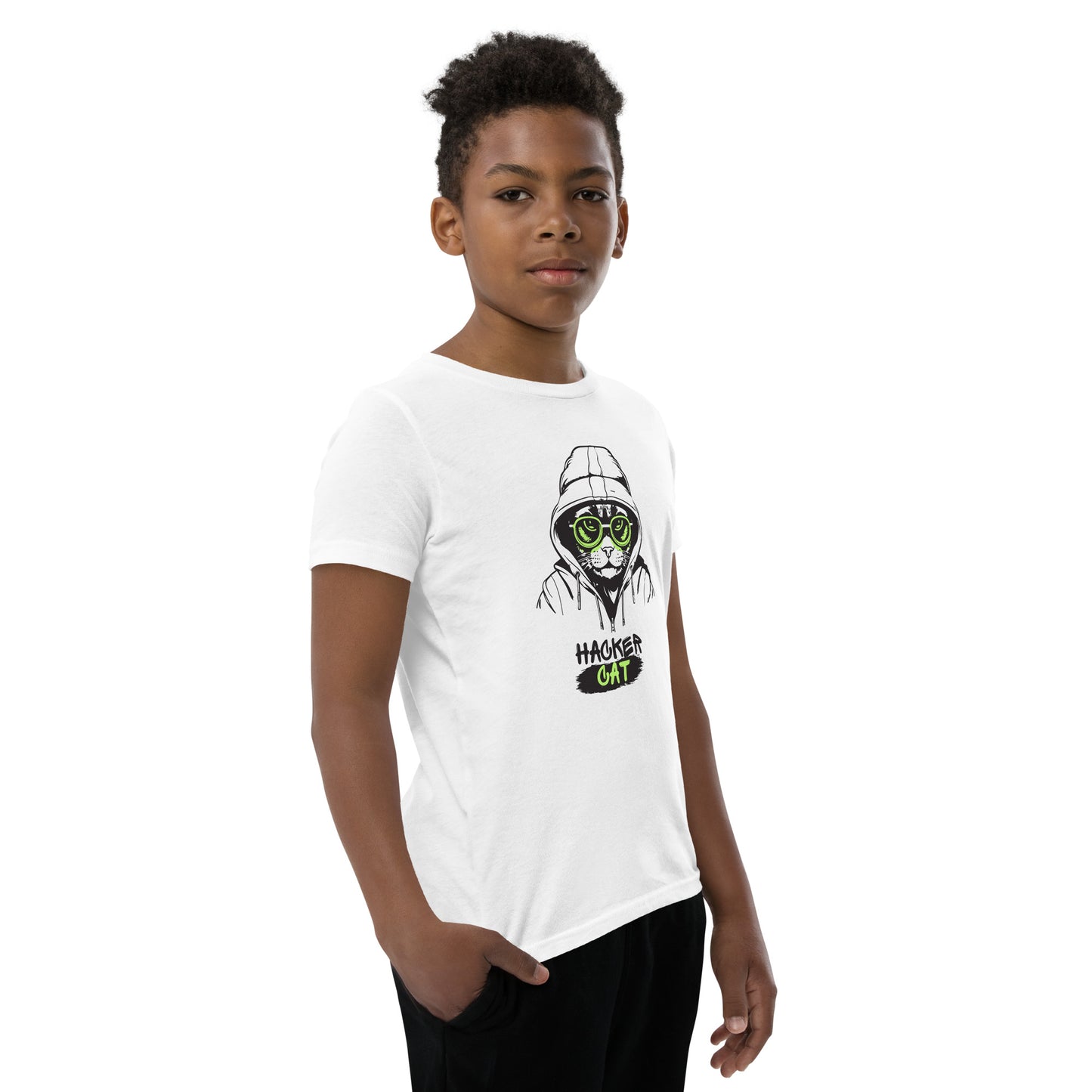 Hacker Cat - Youth Short Sleeve T-Shirt