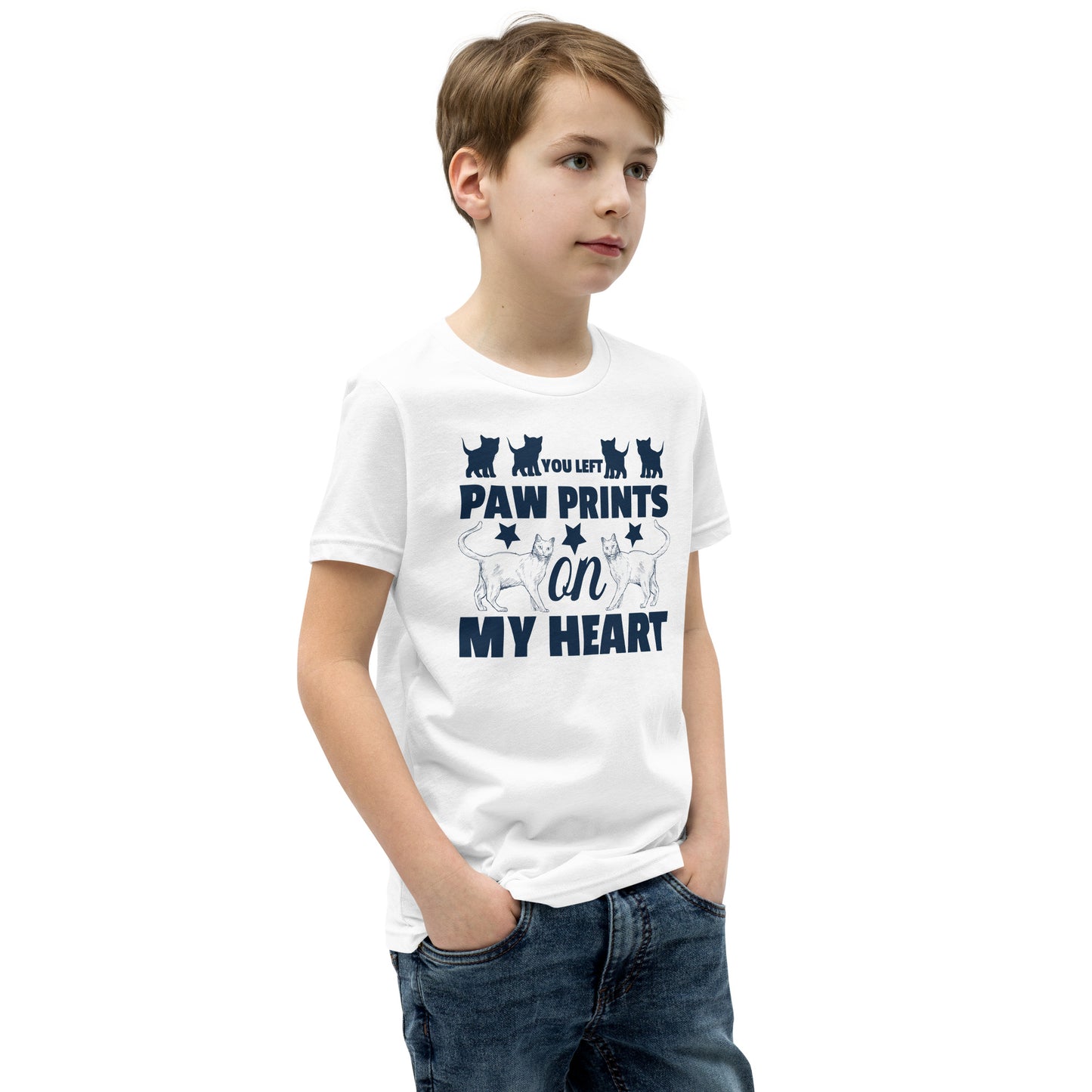 You Left Paw Prints On My Heart - Youth Short Sleeve T-Shirt